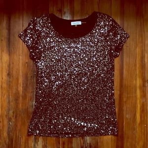 Small Black Sparkle Sequin Calvin Klein Shirt Top